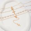 4Pcs/Set Chain Necklace for Women Mini Jesus Cross Pendant Clavicle Jewelry Accessories
