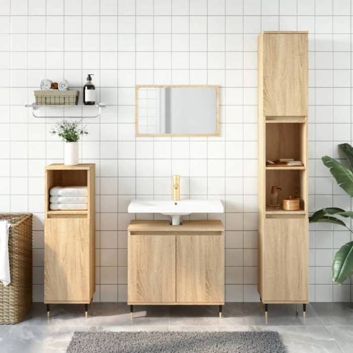 VidaXL Armoire de bain chêne sonoma 58x33x60 cm bois d'ingénierie 831575