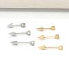 New European & American Unisex Stainless Steel Heart Cone Stud Earrings