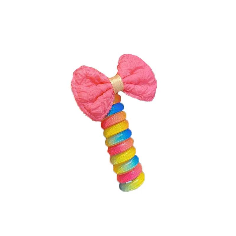 

Девочки телефонный провод держатель для хвоста резинка эластичная повязка для волос DIY бант плетеный телефонный шнур прямая резинка для волос 1pcs