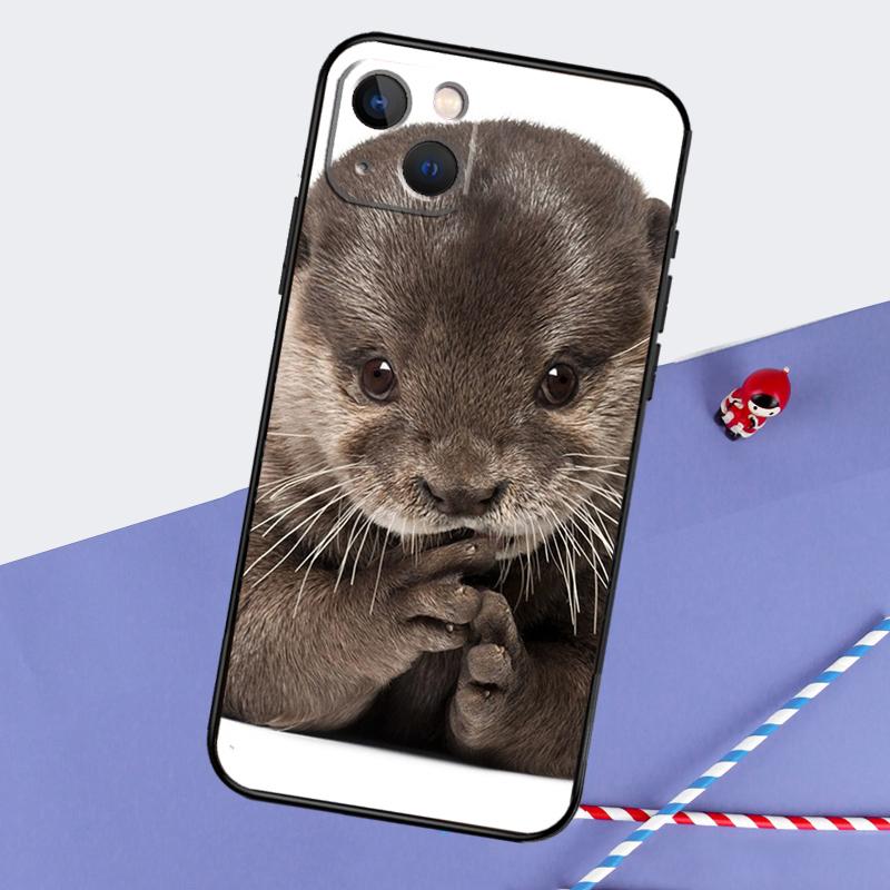 Animal Otter Cute Phone Case For iPhone 16 15 Pro Max 12 13 Mini 11 14 Pro Max XR 16 15 Plus 16e Cover Coque
