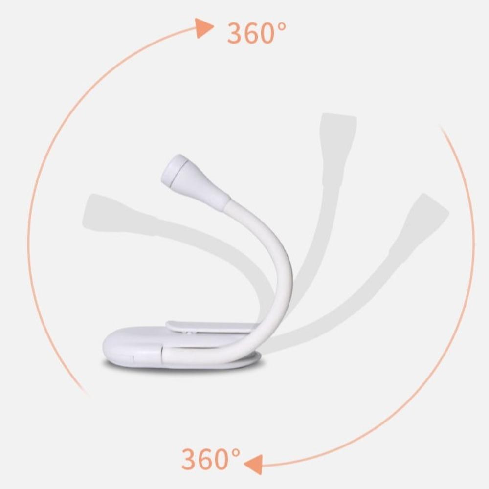 ABS Shell Mini LED Book Light 3 Color Study Lamp 360° Flip Eye Protection Lamp  Study Use