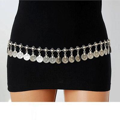 Retro Ethnic Style Metal Coin Waist Chain Belly Dance Skirt Belt Belt With Travel Decoration
