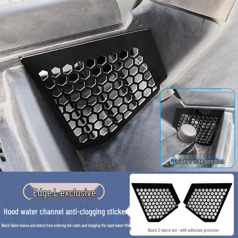 Stainless Steel Insect-Proof Anti-Clog Drain Cover for Ford Edge L Windshield Trough