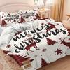 Christmas Bedding Quilt Cover Three-Piece 3D Digital Printing Kit Pillowcase Quilt Cover Home Textile