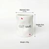 Hand Painted Striped Heart Ceramic Mug Irregular Wrinkle Shape Ins Style Coffee Cup For Home Office Afternoon Tea Time Use