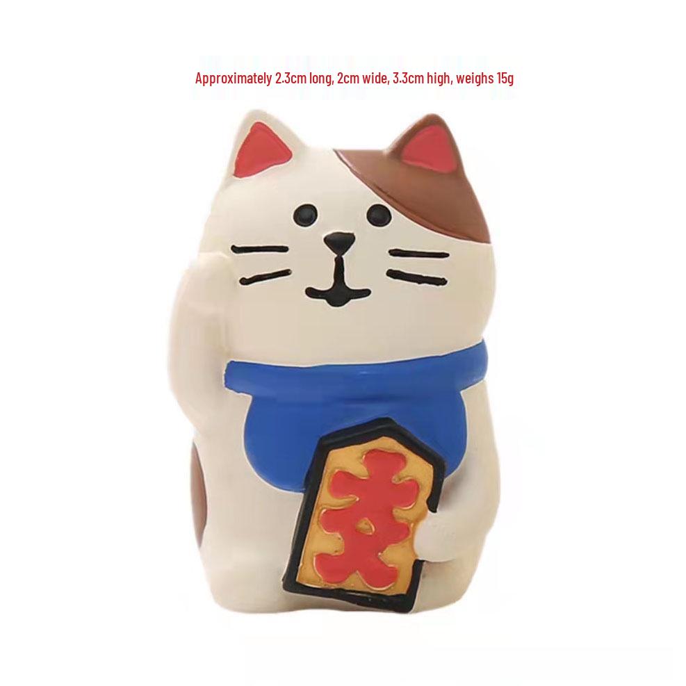 Japanese Style Mini Lucky Cat Ornaments - Trendy Zakka Crafts & Play Figures