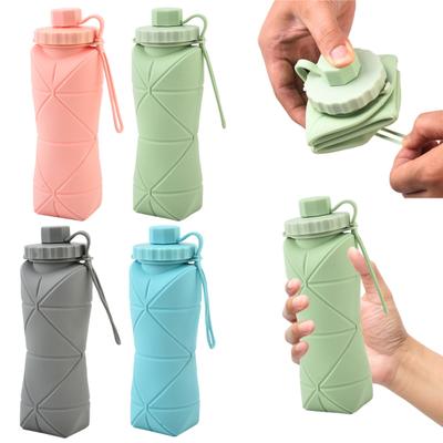 600ML Katlanabilir Su Şişesi Gıda Sınıfı Sızdırmaz Yeniden Kullanılabilir Taşınabilir Katlanır Açık Hava Kamp Bisiklet Spor Salonu Fitness Spor Seyahat İçme Bardağı