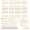 ANAMO Plain Canvas Set of Beige Multi-Case Pouch, 20, (Beige Zipper, Large)