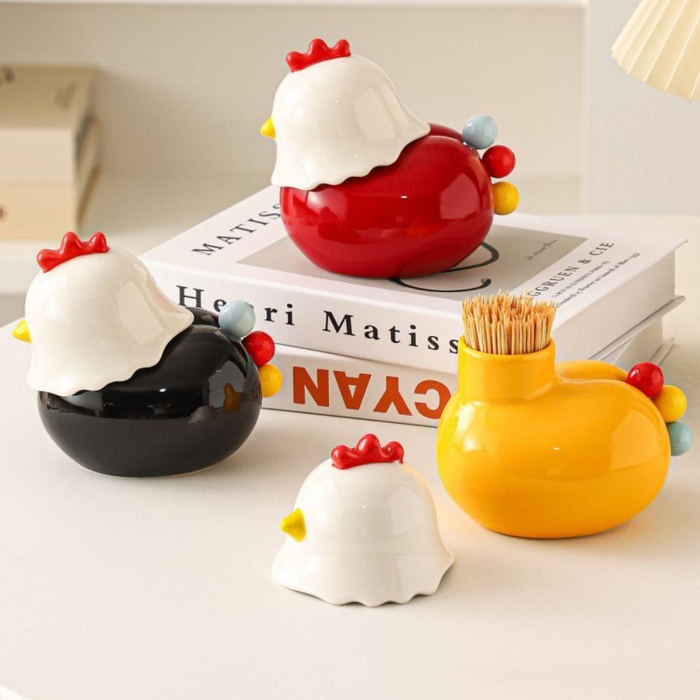 Anti-scald Chicken Toothpick Box Creative Chicken-shaped Fruit Fork Set  Party Supplies