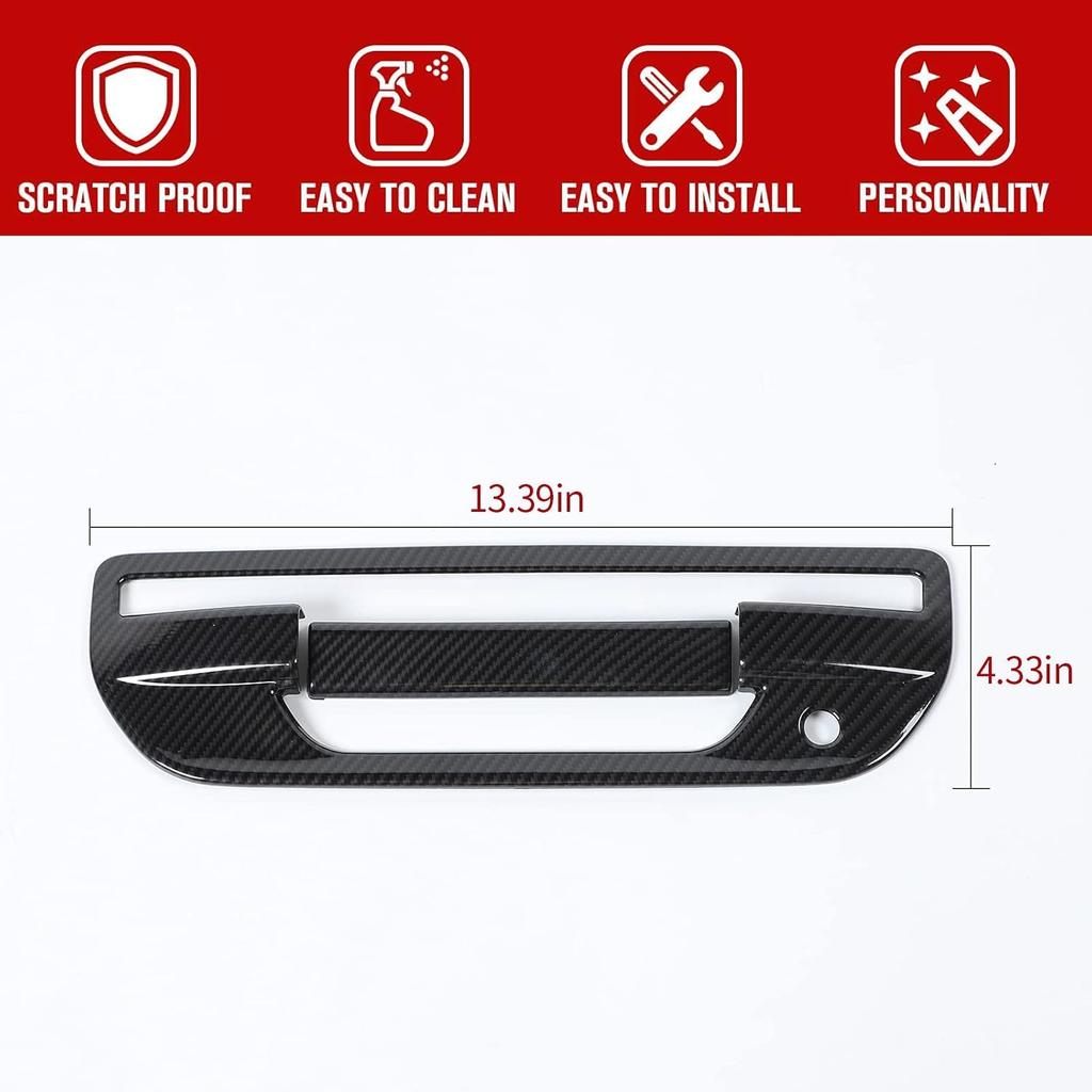 JeCar Carbon Fiber Tailgate Door Handle Cover Trim Accessories for Jeep Gladiator JT 2020-2023