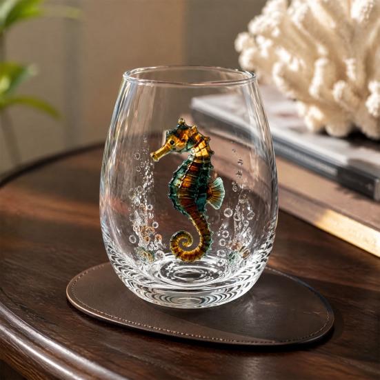 Pumpkin And Ghost Glassware Halloween Theme Glass Tumbler, Black Cat Skull Hand Painted Stemless Egg Shaped Cup, Spooky Lead-free for Party,