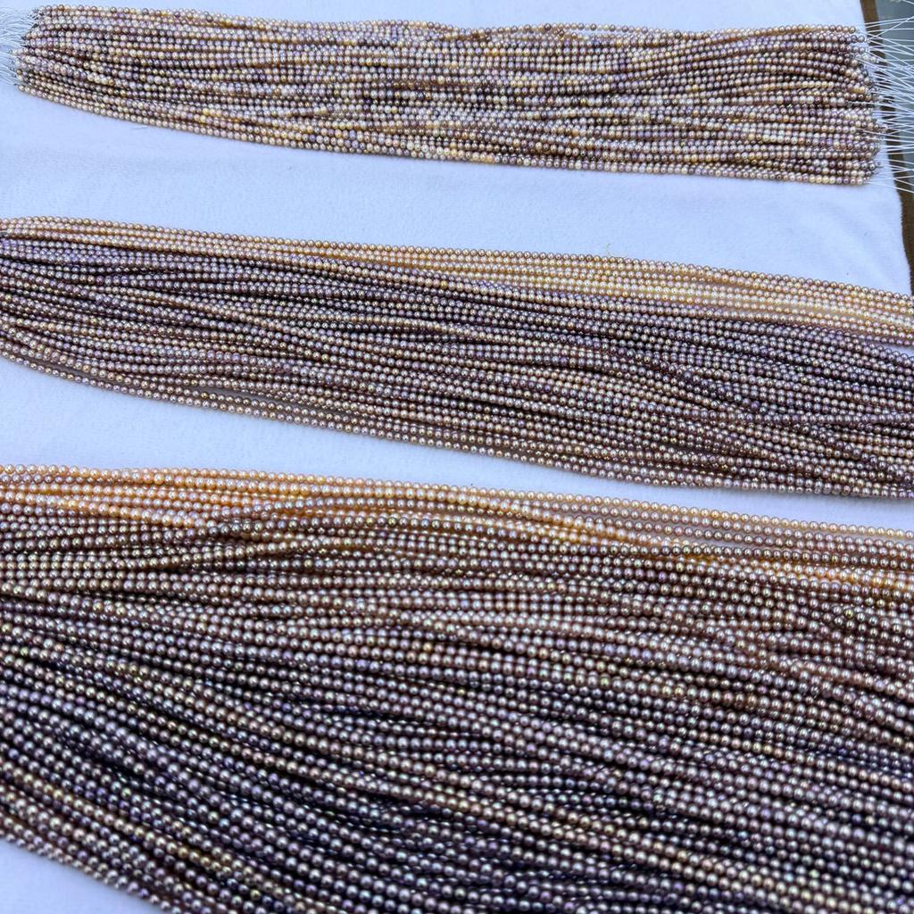 1 Strand Natural Multicolor Freshwater Round Pearls 3-4mm Loose Pearl Beads 36cm for DIY Necklace Bracelet Jewelry Making