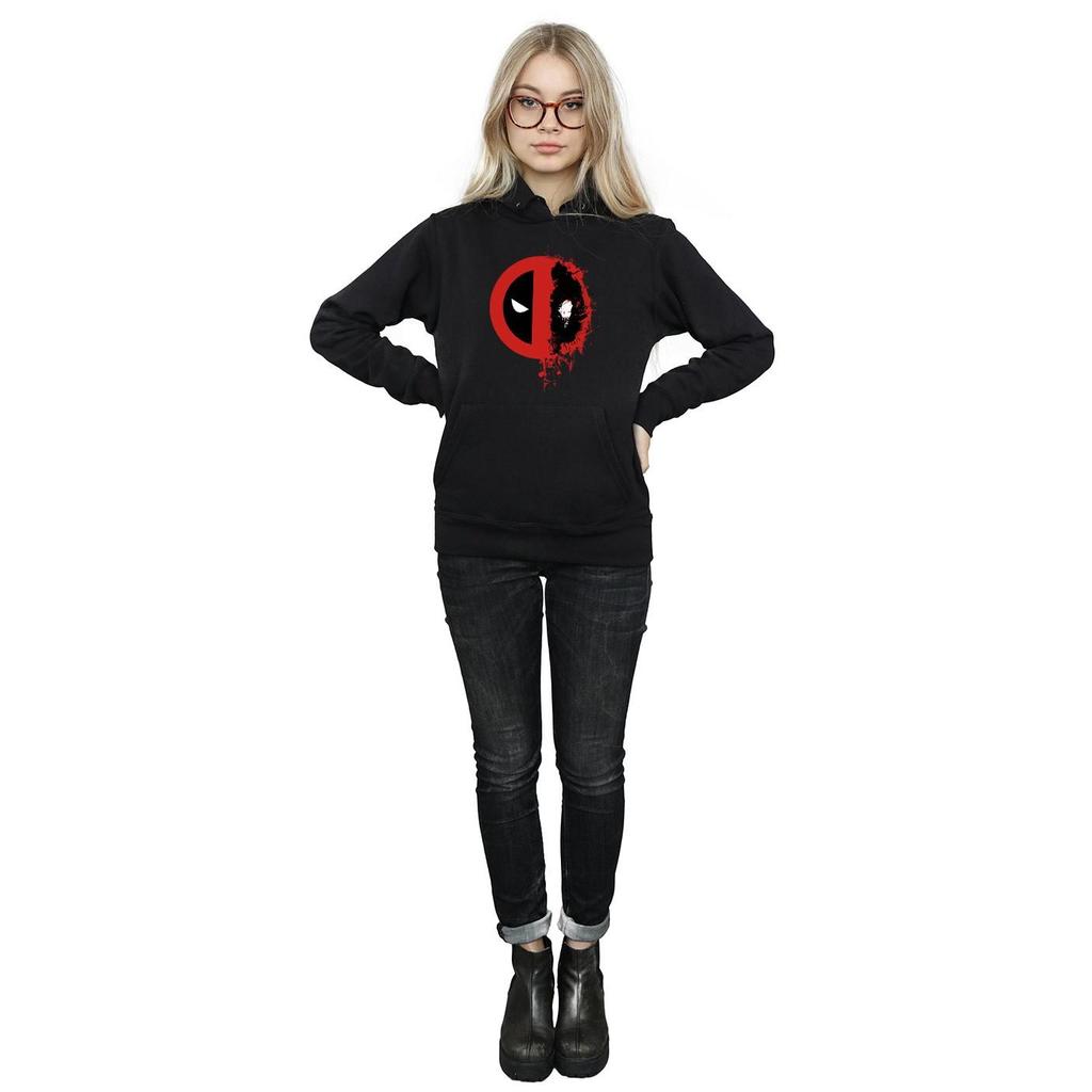 Marvel Womens/Ladies Deadpool Split Splat Logo Hoodie