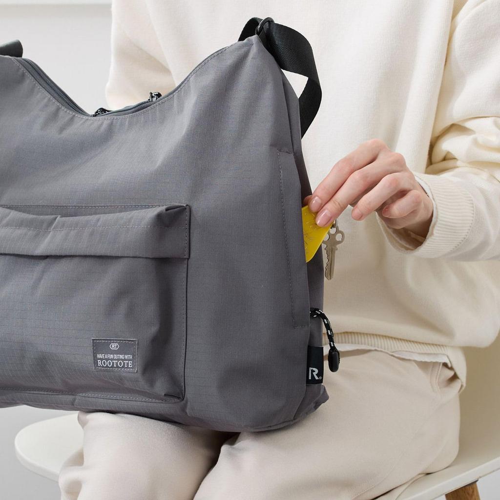 Tote A4 Shoulder 3555 [Rootote] Women's Water-Repellent Bag, Size, Bag, One-Shoulder, SC.Triangle.Ripstop-A