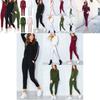Women's 2 Pcs/set Tracksuits Comfy Striped Loungewear With O-neck And Drawstring