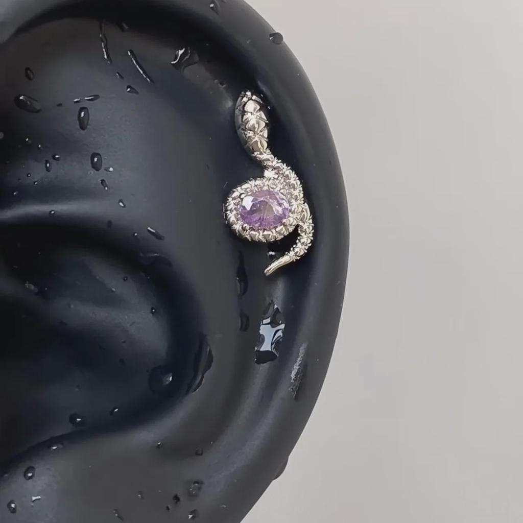 Punk Fashion Titanium Steel Ear Bone Studs: Cool Cochlear Piercing Earrings Collection
