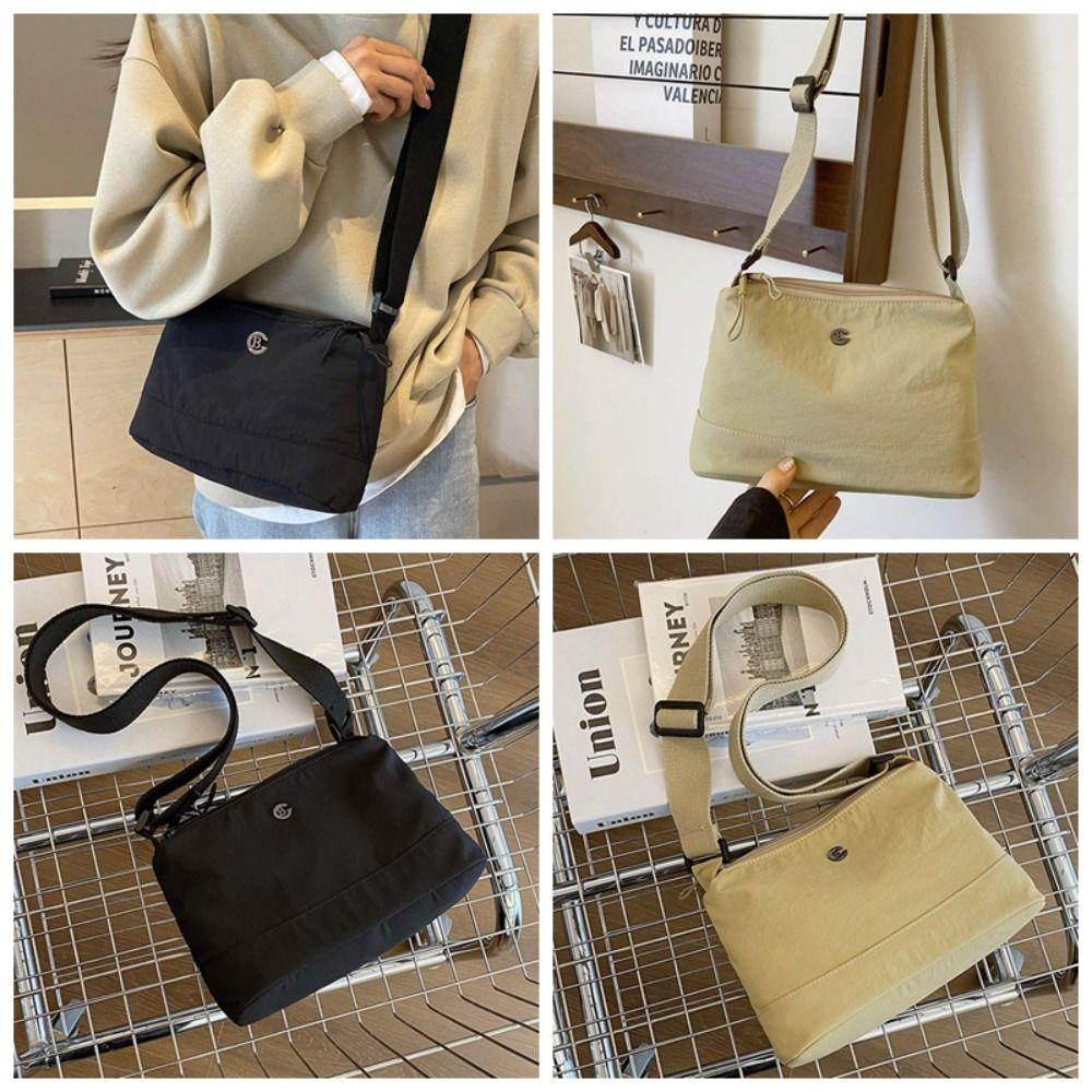 Soft Large Capacity Shoulder Bag Japanese Style Casual Sport Pouch Nylon Square Bag  Travel