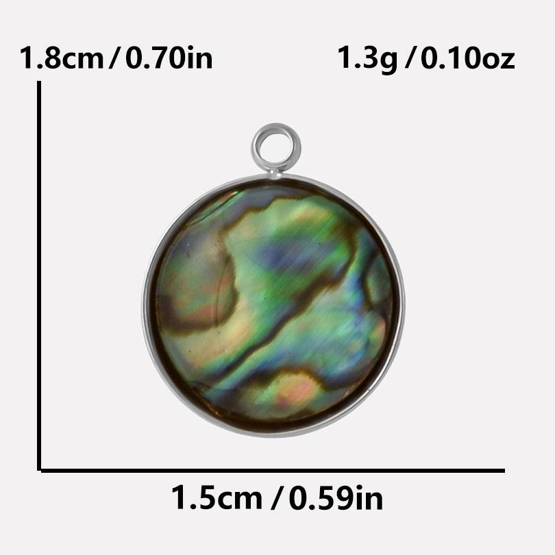 6pcs Real Natural Abalone Shell Geometric Charm Stainless Steel Charms For Jewelry Making Supplies Ocean Pendants DIY Materials