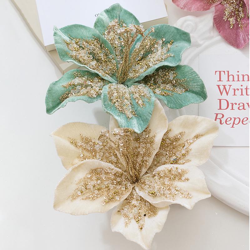 1 Stück Samt DIY Stoff Festival Simulierte Lilienblume Neujahrsdekoration Festival Weihnachten Hochzeitsanhänger