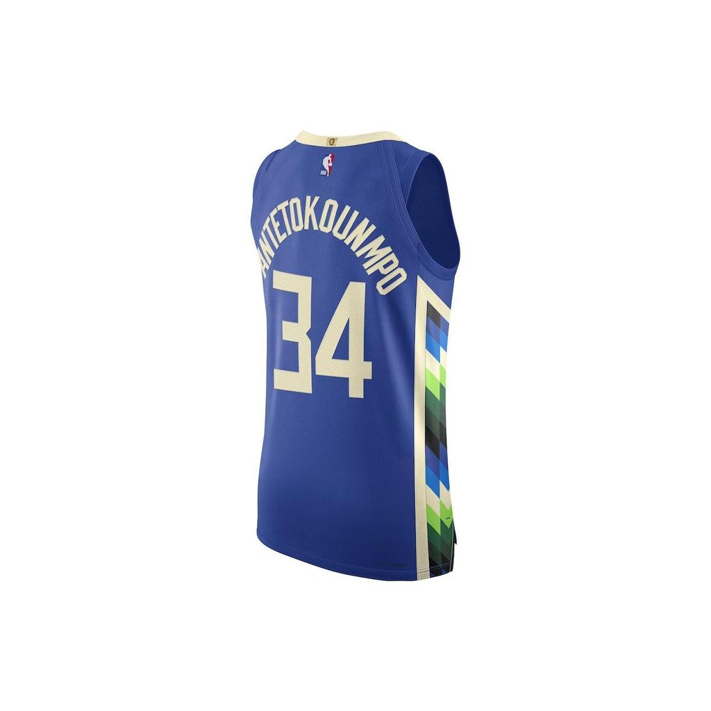 Nike Milwaukee Bucks Letter Print Basketball Jersey Men jerseys Blue DQ0201-480