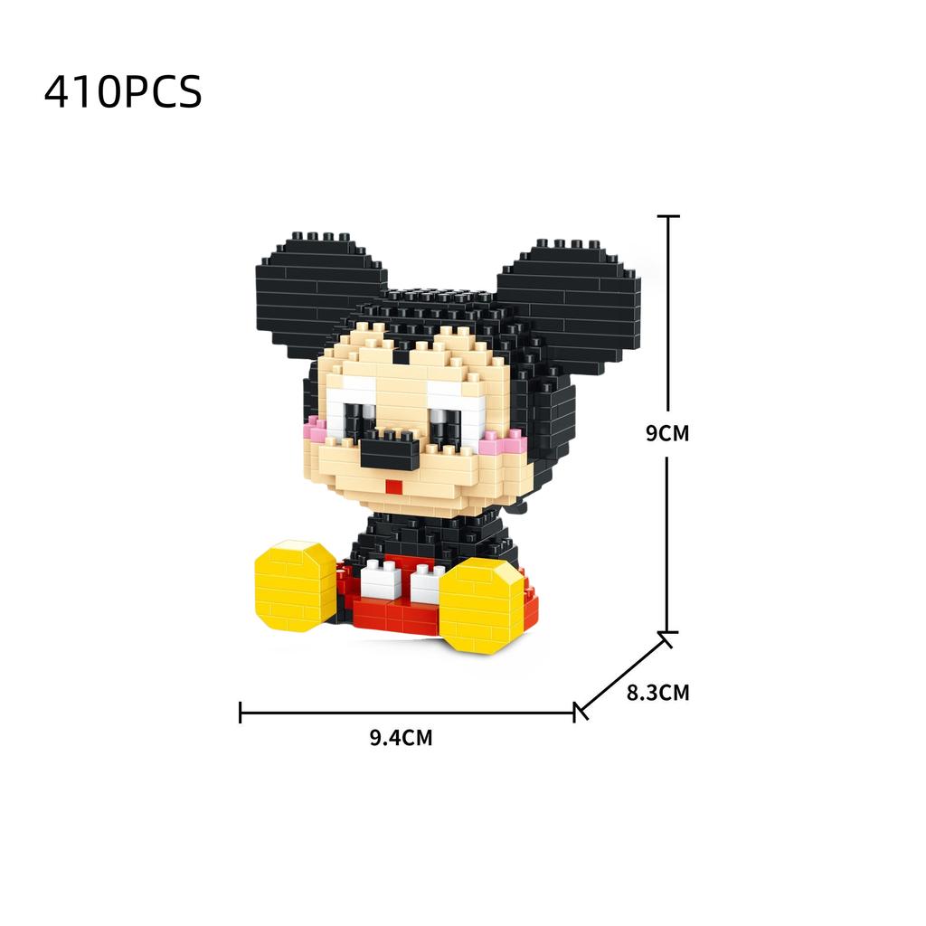 Cute Particle Building Blocks Toys Mickey Minnie Mickey Mouse Building Blocks Assembly Toys Birthday Gifts Halloween Christmas