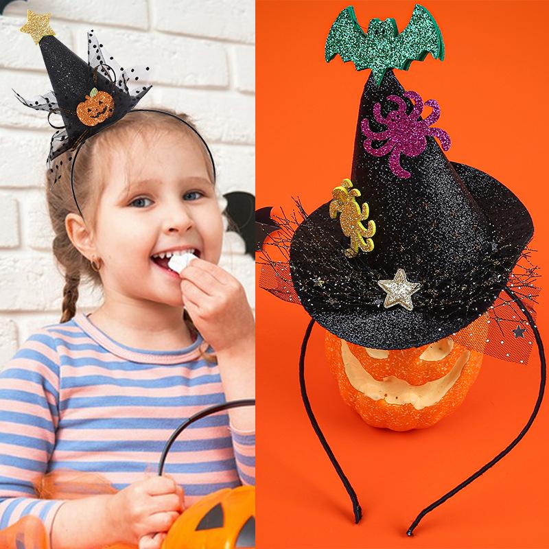Fashion Halloween Headbands for Girls Star Hat Headband Holiday Party Hairbands Children Kids Halloween Hair Accessories