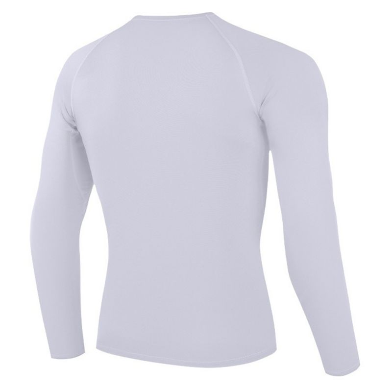 Men's Quick-Dry Sports Compression Shirts Tights Solid Color Crew Neck Fitness Top