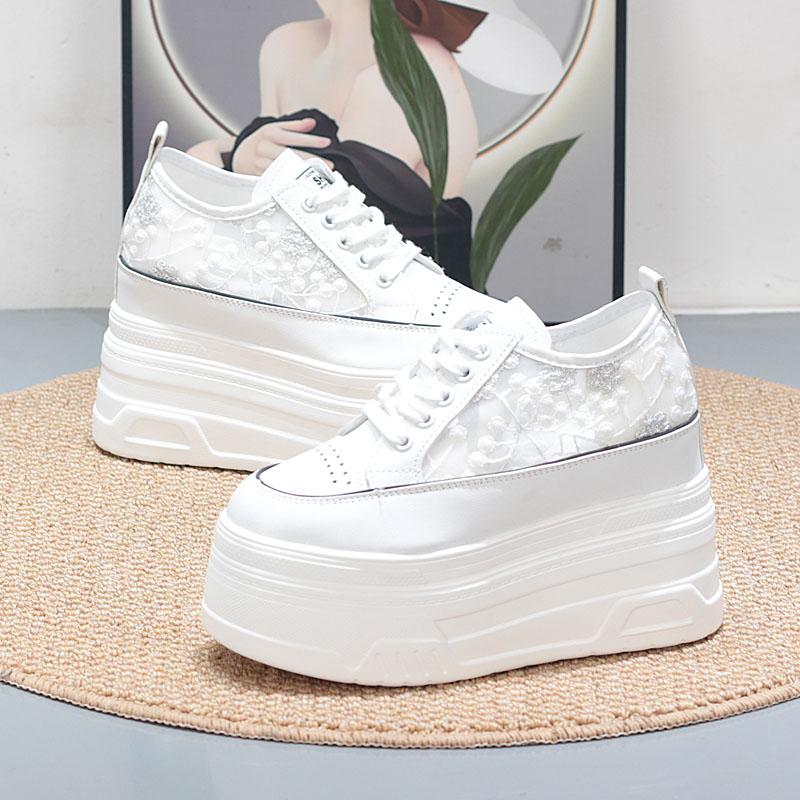 Fashion 10CM Platform Sneakers for Women White Women Shoes Mesh Platform Wedge Sneakers Chunky Sneakers Shoes Shose Women Summer