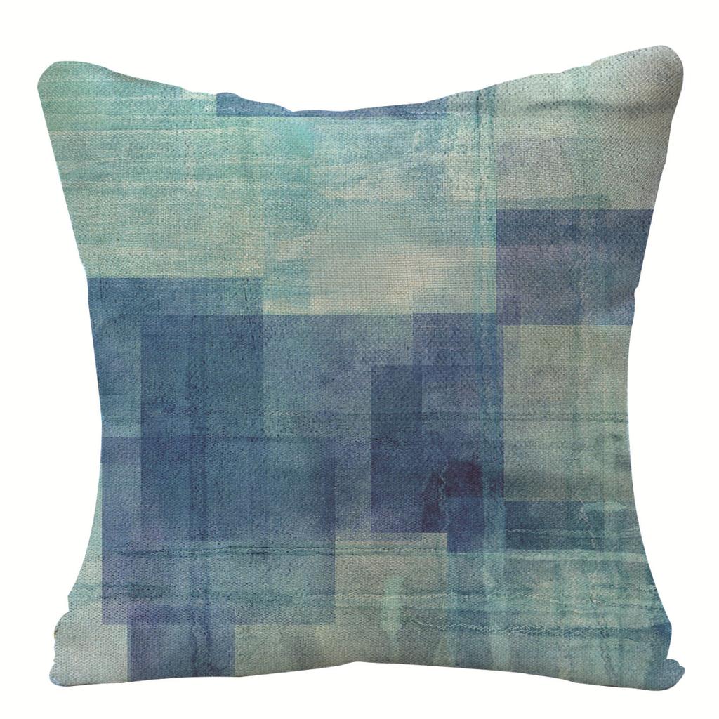 Home Oil Painting Geometric Abstract Pillow Case Sofa Pillow Cushion Cover