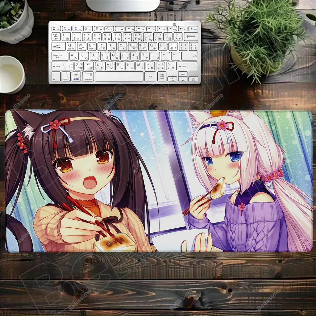 XXL Home HD Computer Desk Mats Mouse Pad Nekopara Mousepad Carpet Gamer Office Laptop Soft Mouse Mat Desktop Mouse Mats 90x40cm