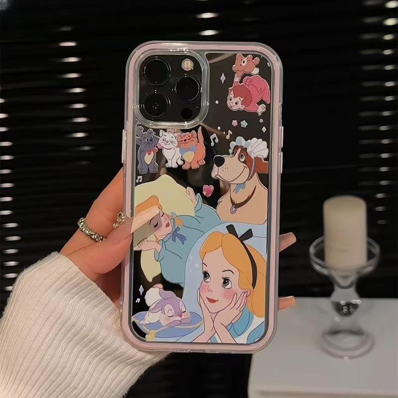 Cinderella Sleeping Beauty Colorful Mirror Suitable for Apple 16/15iphone13XR/MAX Huawei Mobile Phone Case