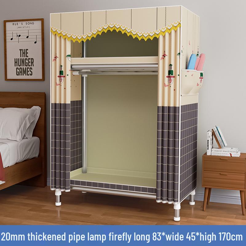 Thickened Steel Pipe Fabric Wardrobe for Dorm or Bedroom Storage