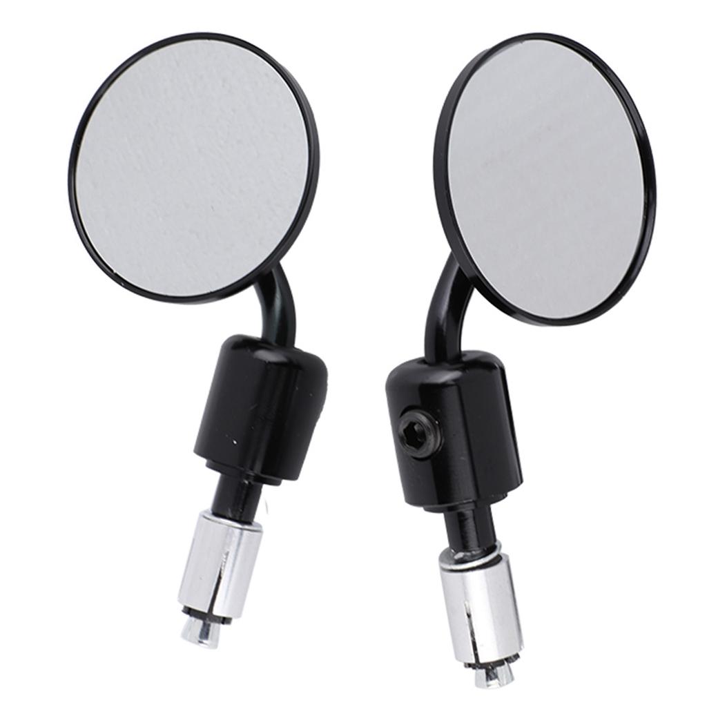 1 Pair 7 8  Round Handlebar Bar End Rear View Mirrors Motorcycle Motorbike Sidemirror Black