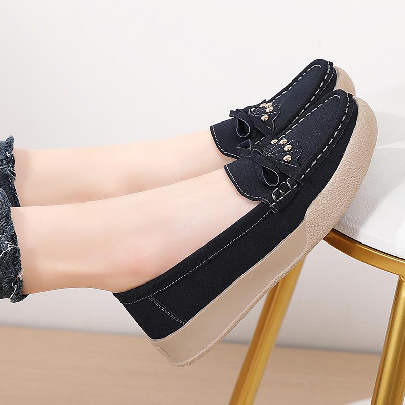 Femmes mocassins Penny mocassins décontracté blanc infirmière chaussures pois doux appartements noir conduite chaussures de marche pour les femmes