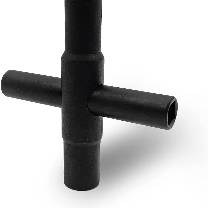 

1 шт. 4-ходовой ключ для крана, стальной ключ для крана, черный ключ для водопроводной сети для крана с накидной гайкой для шланга(1шт черный)