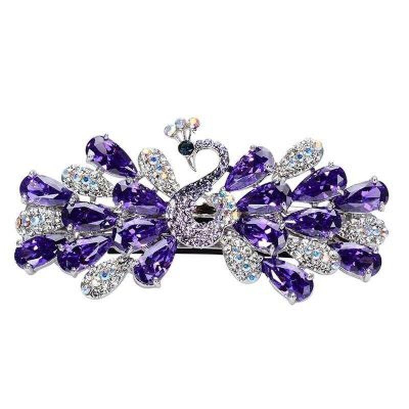 Women Colorful Peacock Hair Clip Barrette Hair Accessories Women Fashion Rhinestone Hairpin Headwear