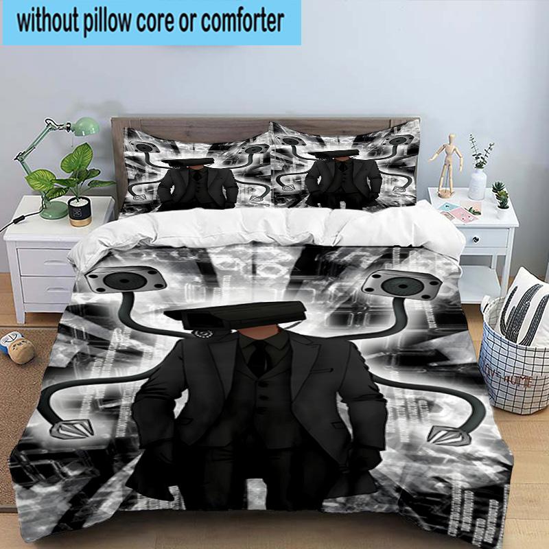 3PCS Cameraman robot 3pcs Bedding,Including 3PCS Duvet Cover And 2pcs Pillowcases Perfect for Christmas,Ideal for Bedroom, Dormitory