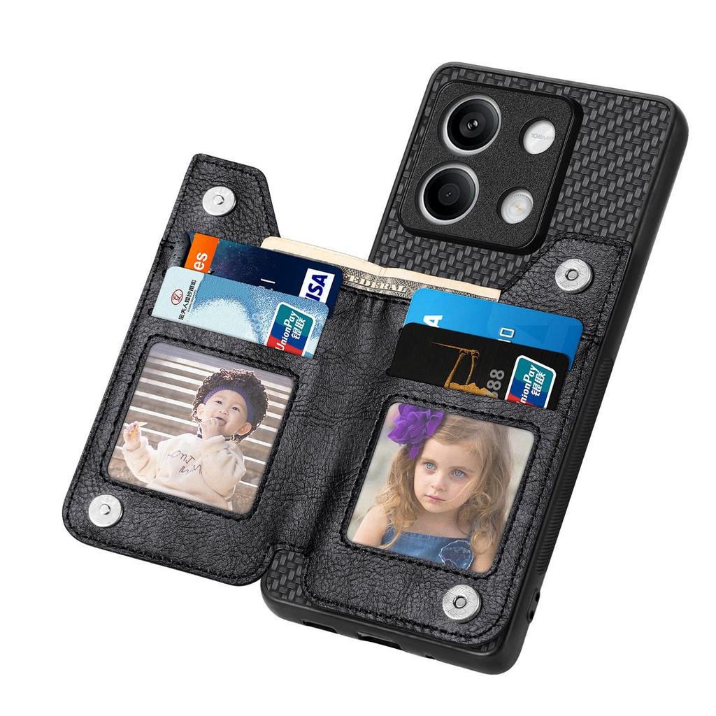 C1-04 For Xiaomi Redmi Note 13 4G Wallet Case PU+PC+TPU Phone Cover with Kickstand