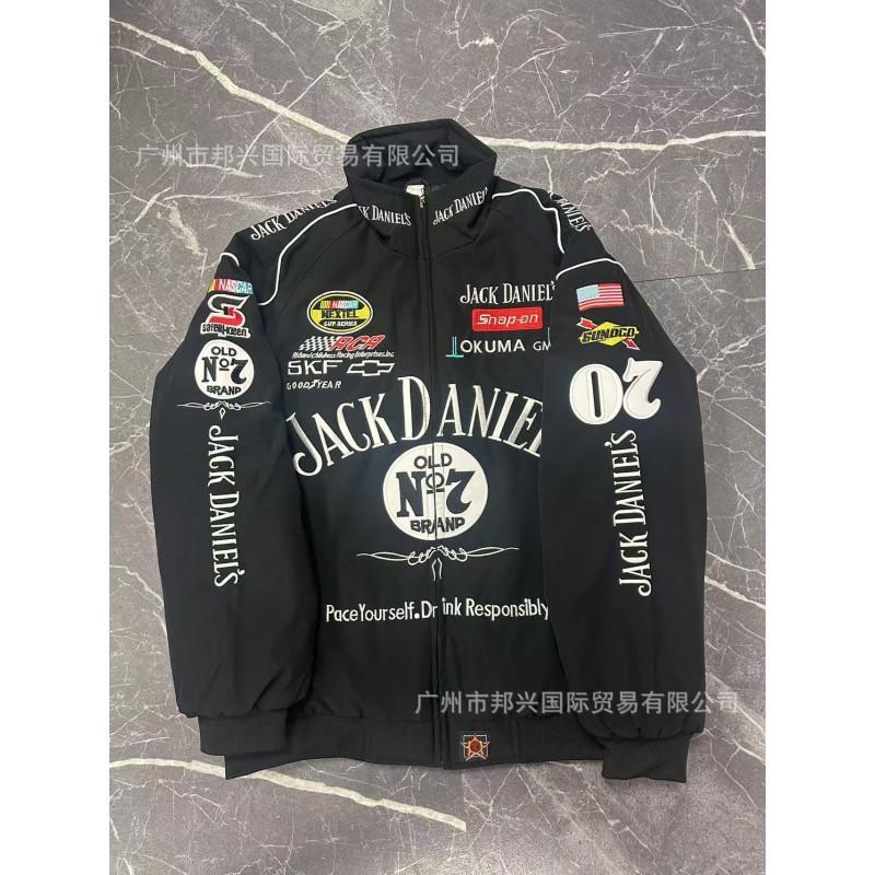 Haftowana Kurtka Wyścigowa F1 Bawełniana Pikowana Zimowa Do Jazdy Motocyklem Męska Damska