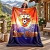 CSKA Moscow Custom Name Flannel Blanket Personalized Soft Warm Plush Throw Blanket Customized Gift for Family Friends