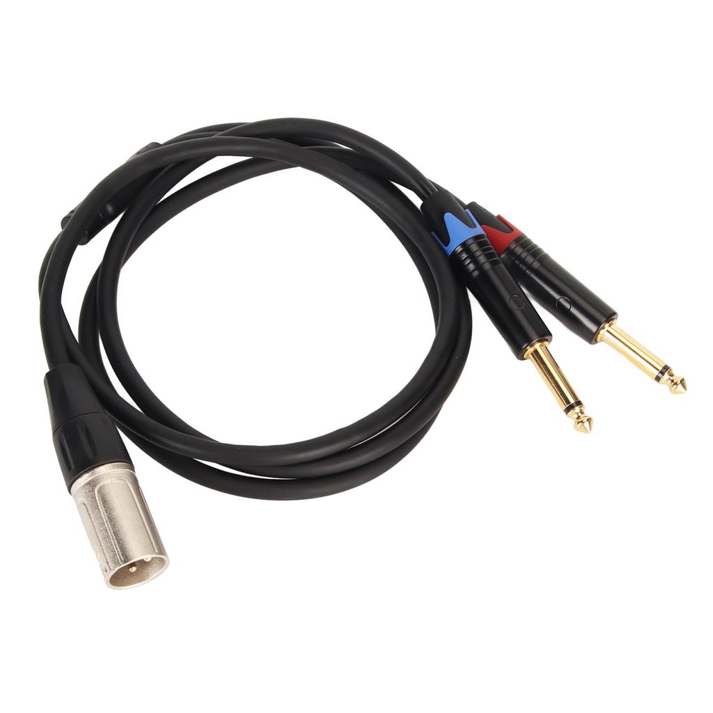 Dual 1 4 Inch to XLR Male Y Splitter Cable XLR Male to Dual 6.35mm TS Mono Plug Microphone Sound Converter Adapter