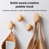Wooden Hook Organizer High-quality Beech Wood Hook Walnut Hanging Hanger Bathroom Wall Hook for Clothes Coats