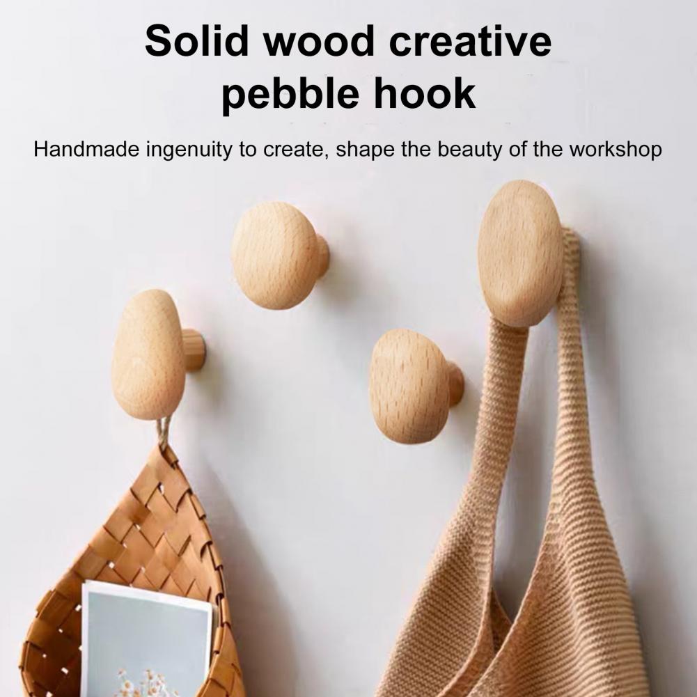 Wooden Hook Organizer High-quality Beech Wood Hook Walnut Hanging Hanger Bathroom Wall Hook for Clothes Coats