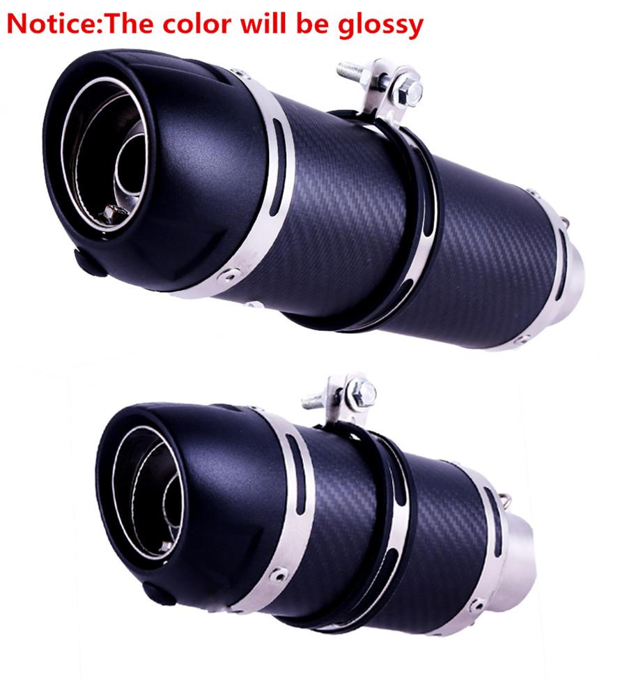Universal 51mm Motorcycle Real Carbon Fiber Slip-On Exhaust Muffler Pipe Escape with DB Killer for Most Motorcycle