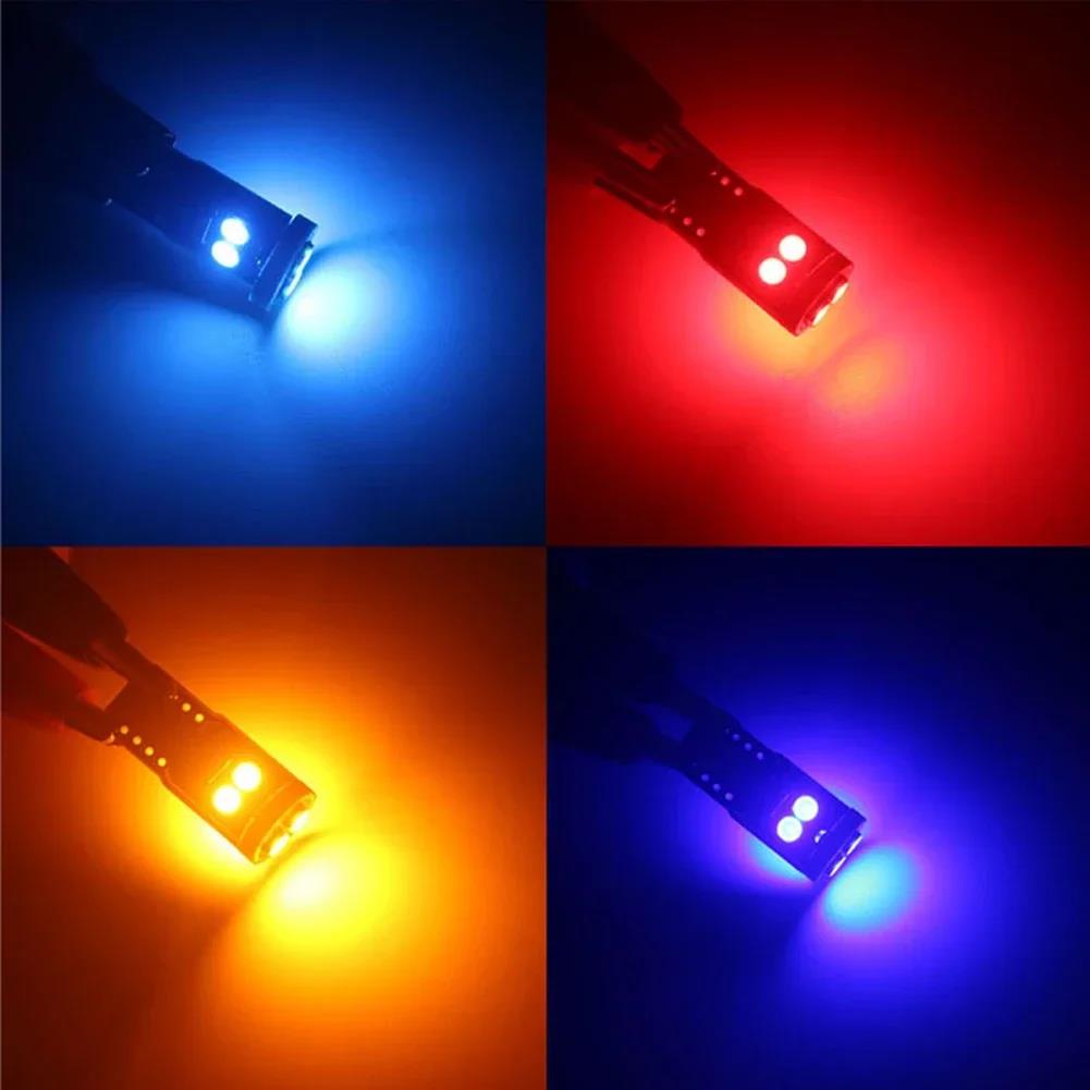 1PC W5W 194 168 T10 6SMD 3030 Canbus LED Bulbs 12V For Car License Plate Light Interior Dome lights Reading Lamp 6000K White Red Bulbs 7