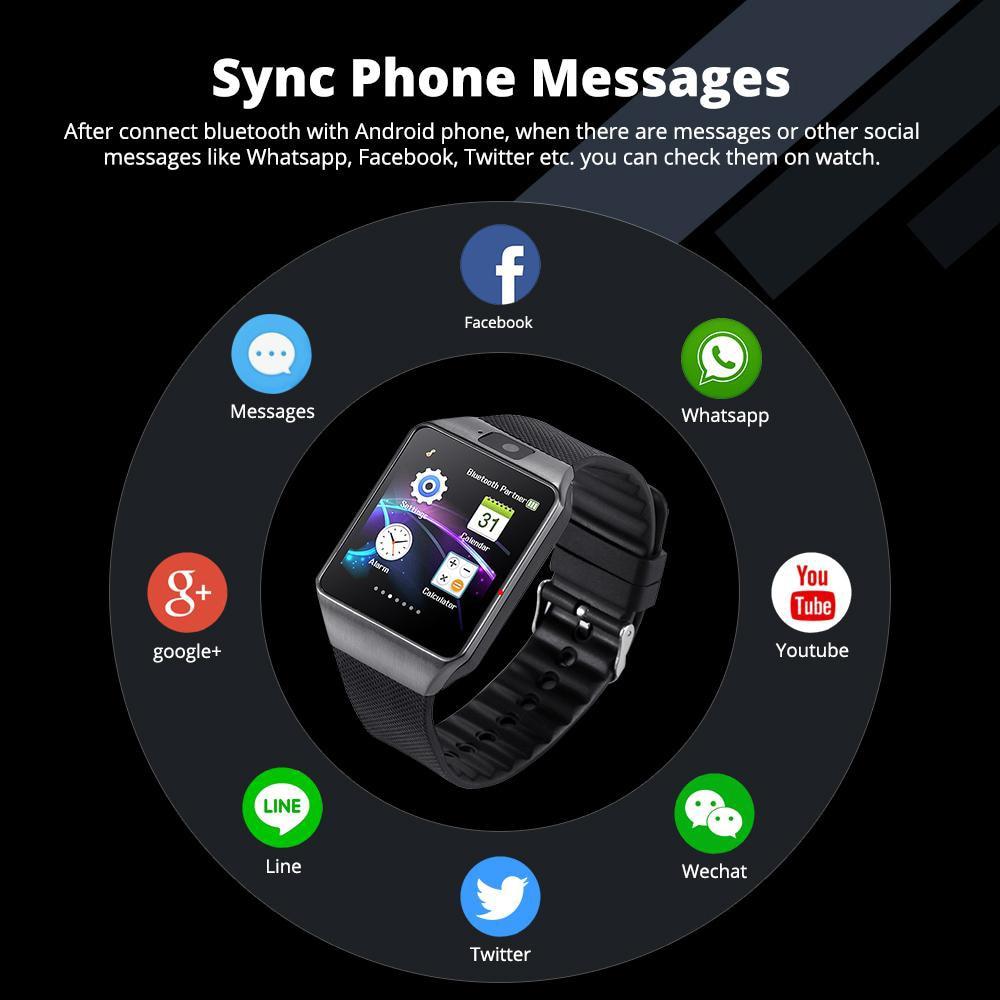 Original DZ09 Smart Watch Bluetooth Wearable Devices Smart Wristwatch For iPhone Android Phone Watch With Camera Clock SIM TF