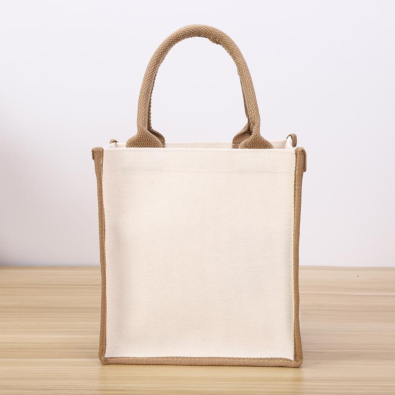 New Canvas Handbag Tourist Picnic Storage Bag Simple and Large Capacity Tote Bag