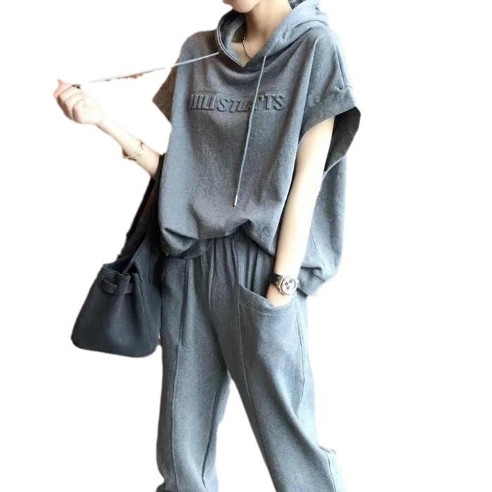 Southeast Asia Spring/Summer Korean Sporty Women's Casual Two-Piece Set