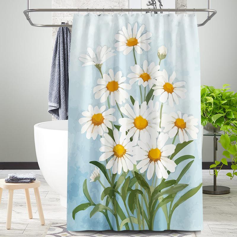 Bathroom Thickened Waterproof Curtain Mildew Proof Shower Curtain Shower Partition Curtain Shower Curtain Bathroom Curtain Free Perforation